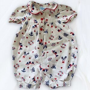 Vintage Oshkosh Baby B’gosh Nautical Bubble Romper
